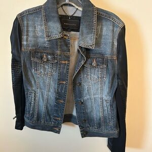 BCBGMaxAzria Denim Jacket with Black Sleeves